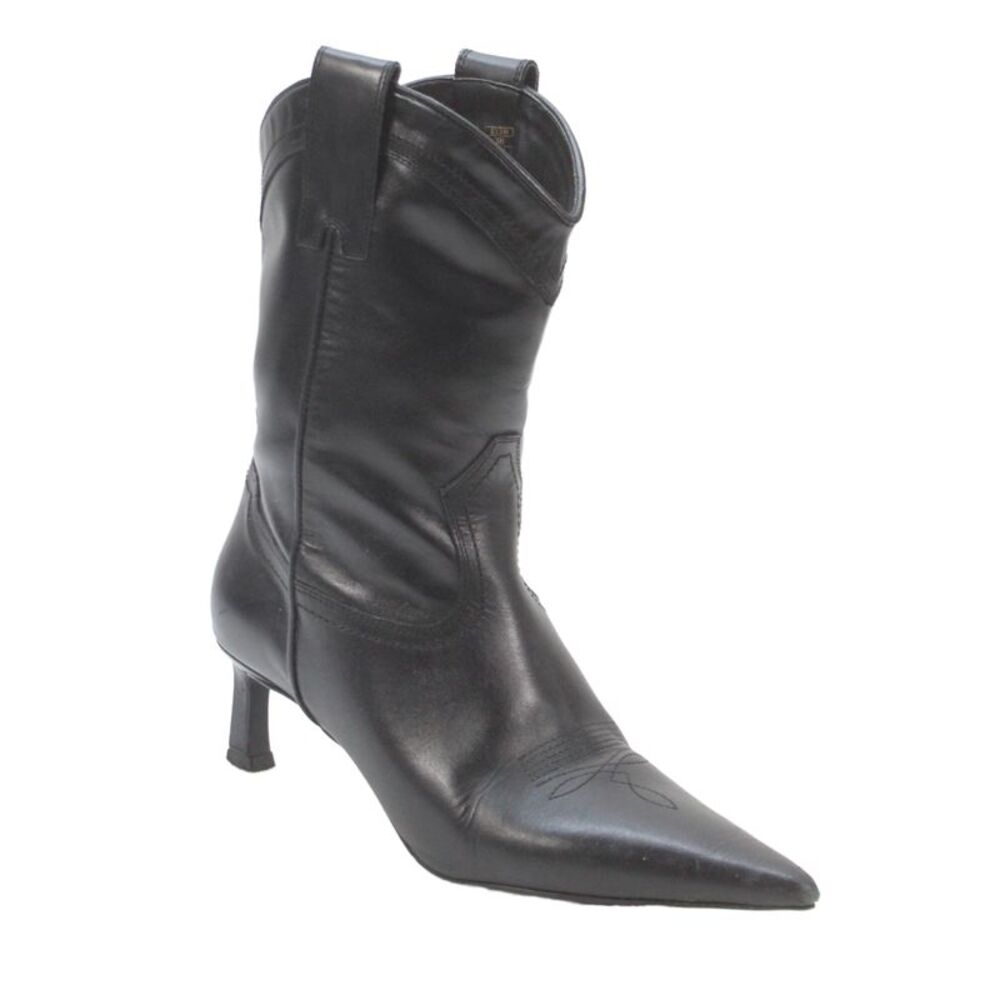 Zara Womens Pointed Toe Mid-Calf Boots Black Size 38 8